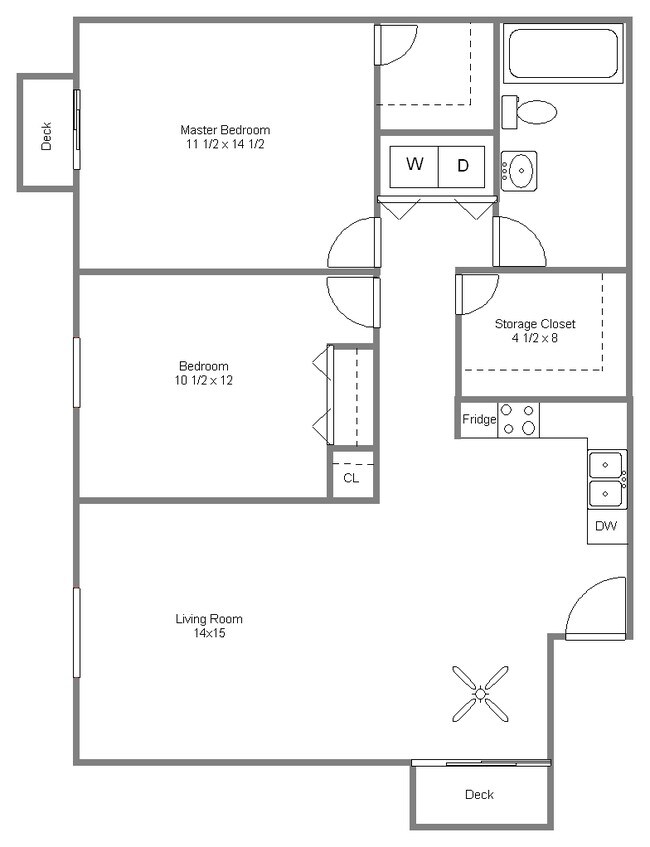 2BR/1BA - Corner - Green Gable Apartments