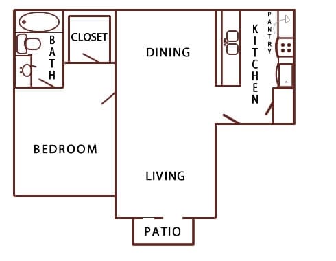 1 Bedroom - A - The Encore on Mustang