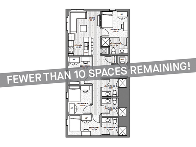 4x4 B - Fewer than 10 Spaces Remaining! - Student | Rise at State College