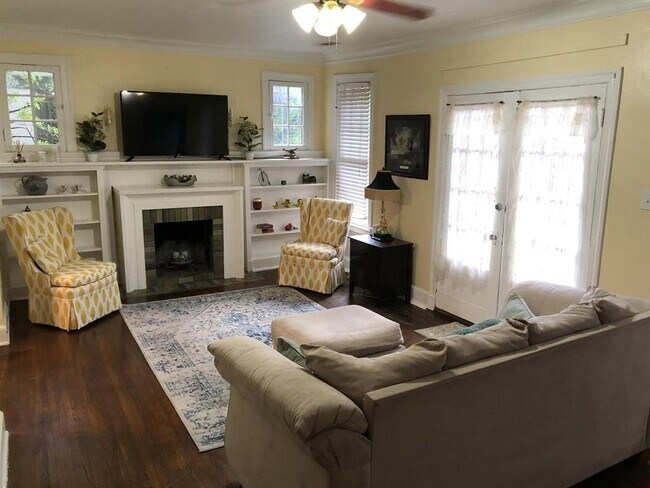 Living Room with French Doors to Balcony - 1337 Harbert Ave