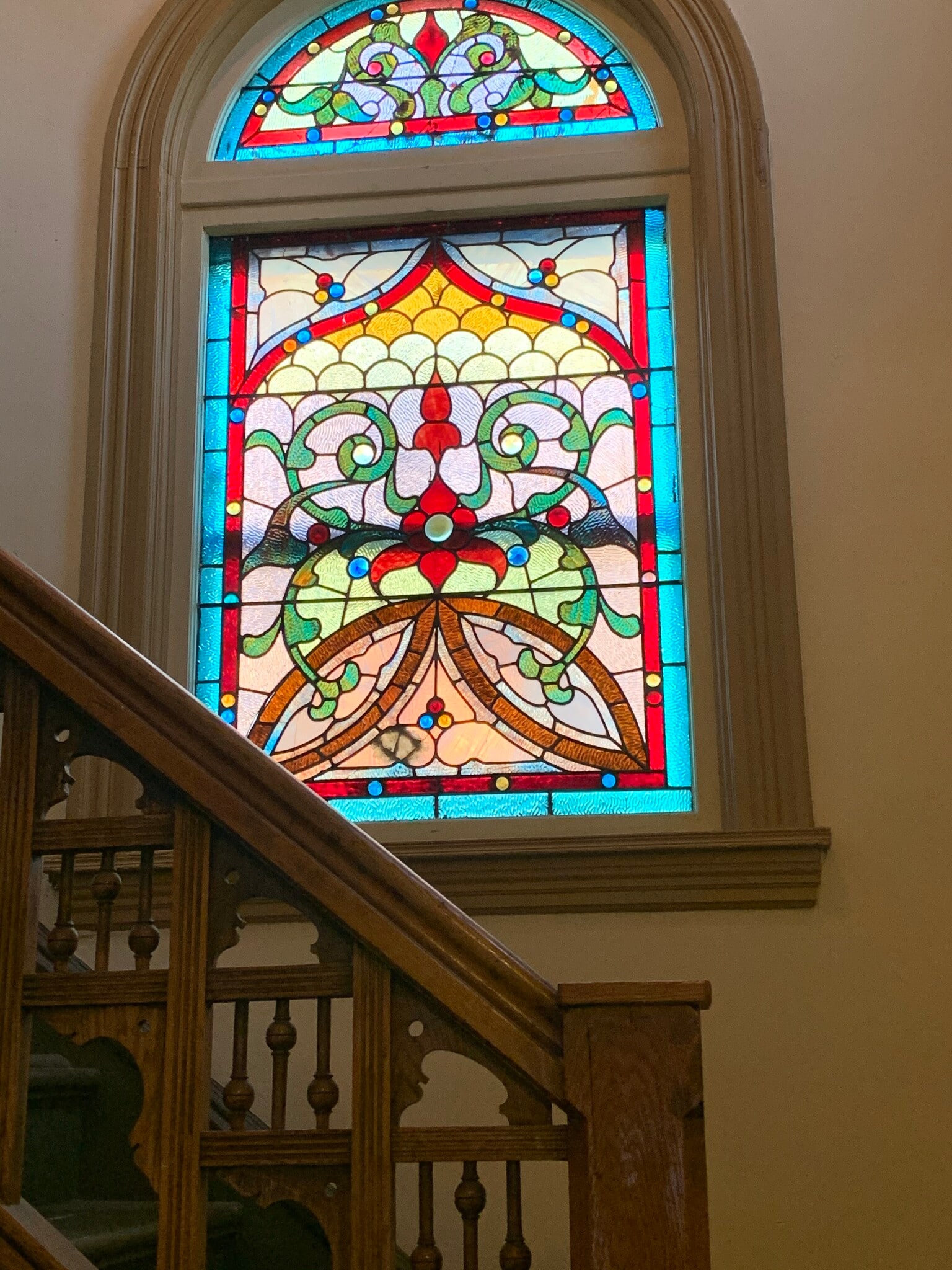 Stained glass window front entryway. - 3032 grand ave