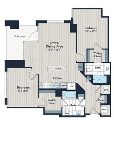 2B-5 Floor Plan - Meridian 2250 at Eisenhower Station