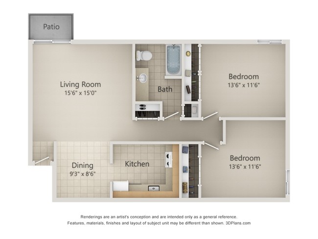 Two bedroom - Little Acres Apartments & Townhomes