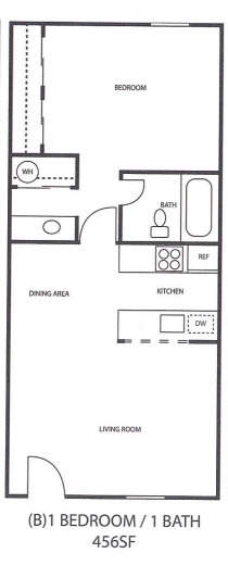 Floorplan B 456sqft Upgraded $899 / Premium $999 - Sandstone