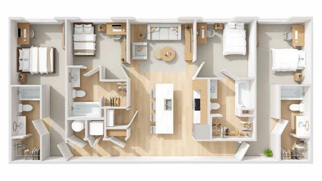 D3: 4BD | 4BA | 1404 SF - Park Place Baton Rouge Apartments