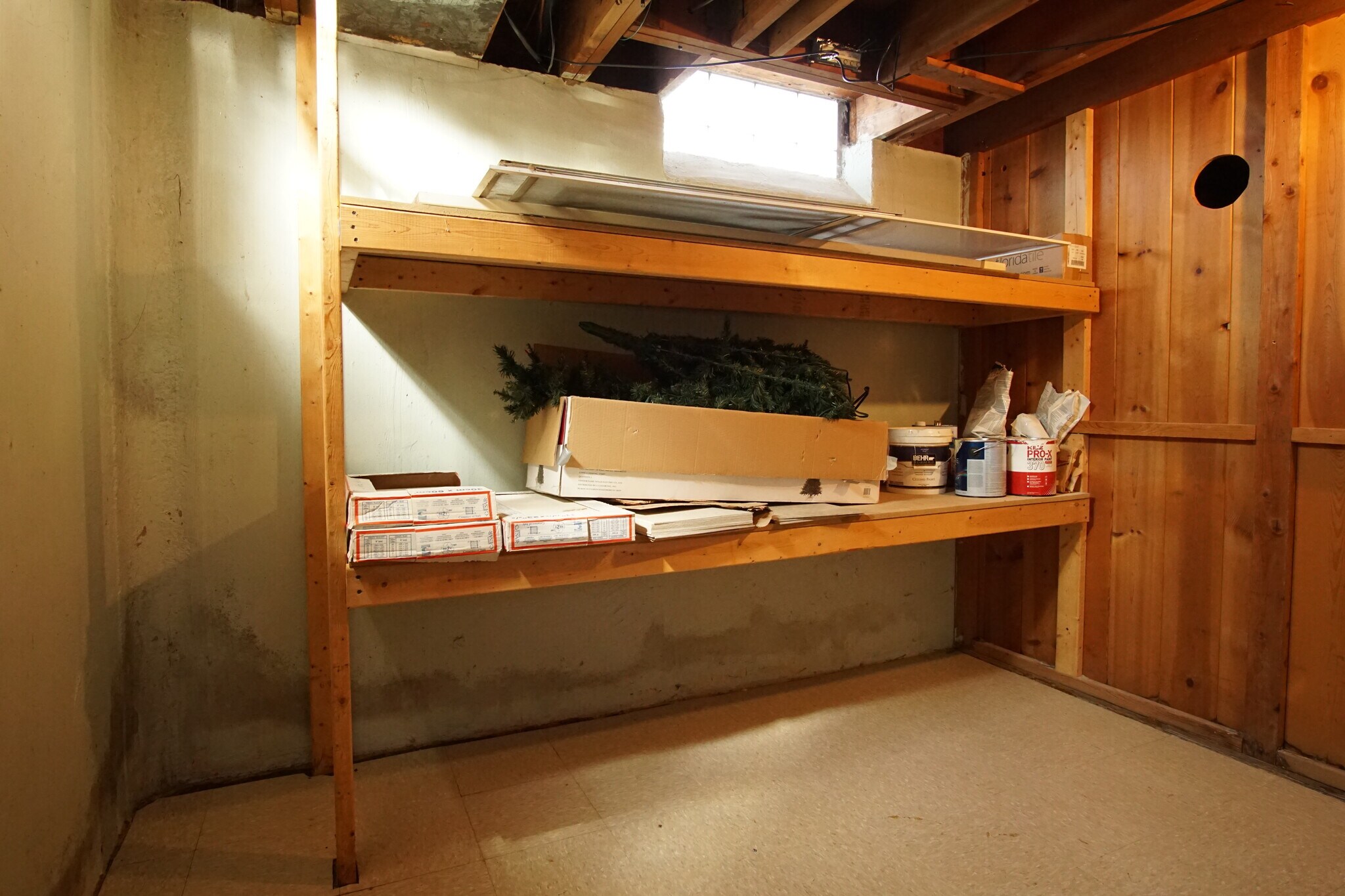 Basement Shelves reserved for property manager's use - 24330 Manistee St