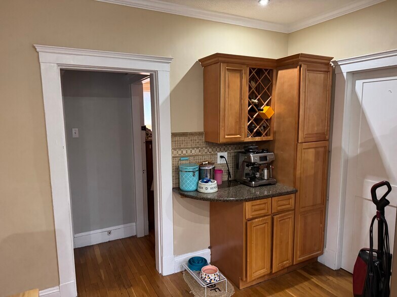 Kitchen with wine rank - 255 Faneuil St