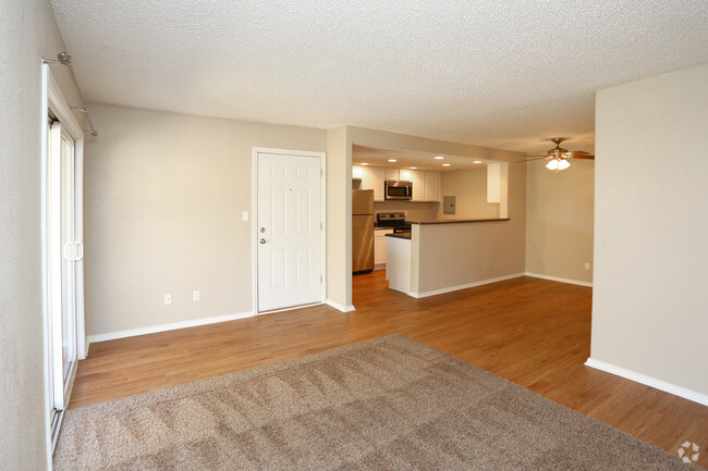 2BR, 2BA - 900SF - Living Area (White Cabinet Option) - Hunters Hill Apartments