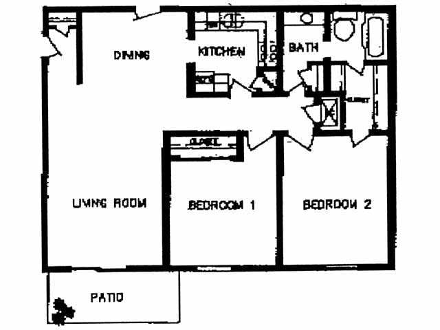 2BR/1BA - The Willows Apartments