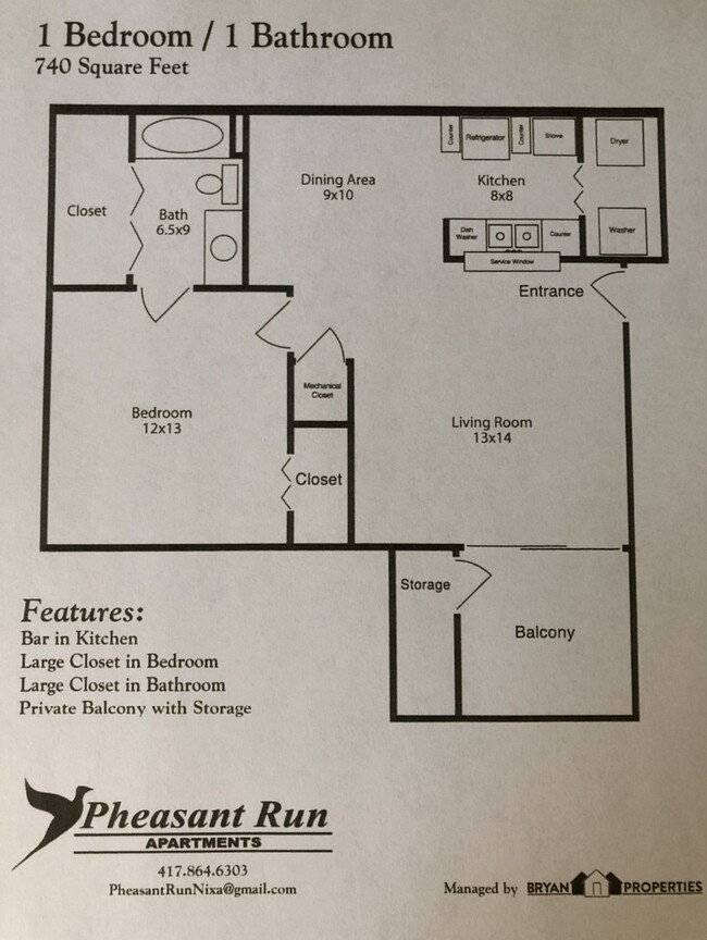 Floorplan - Pheasant Run Apartments by Bryan Properties