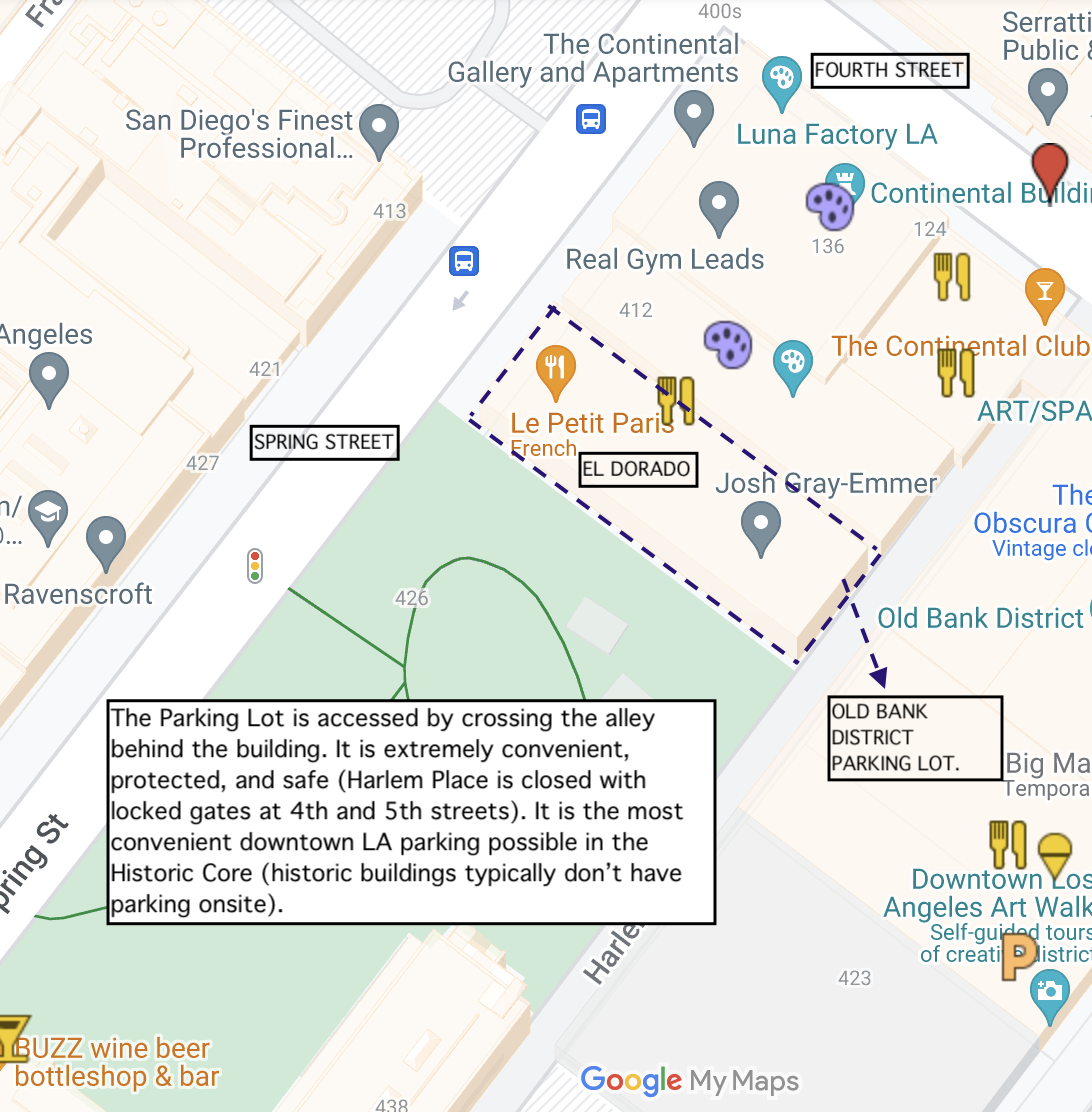 Parking Map - 416 S Spring St