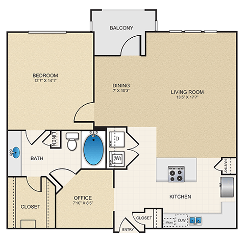 Floorplan - Cypress at Lewisville Apartment Homes