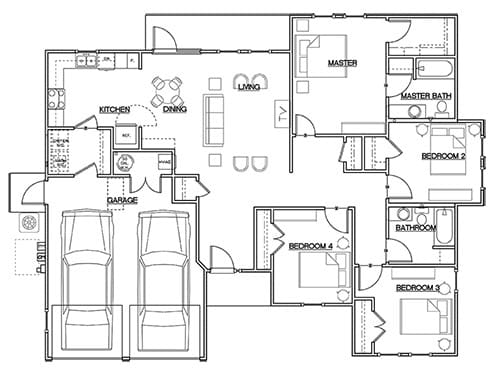 1581 SF Floor Plan - Magnolia Trace