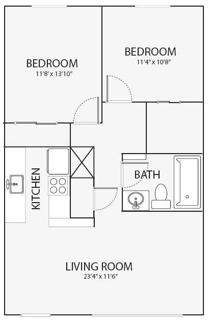 2BR/1BA - Kensington Court