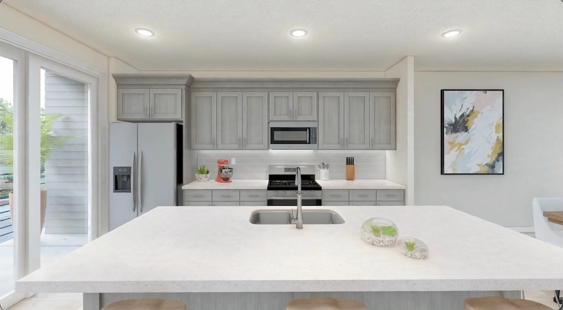 Virtual entry photo, island, cabinets - 13735 Del Corso Way