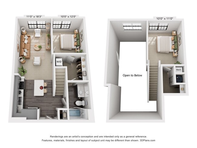1-Bedroom 1-Bath w/ Loft | 890 sqft - The Whit