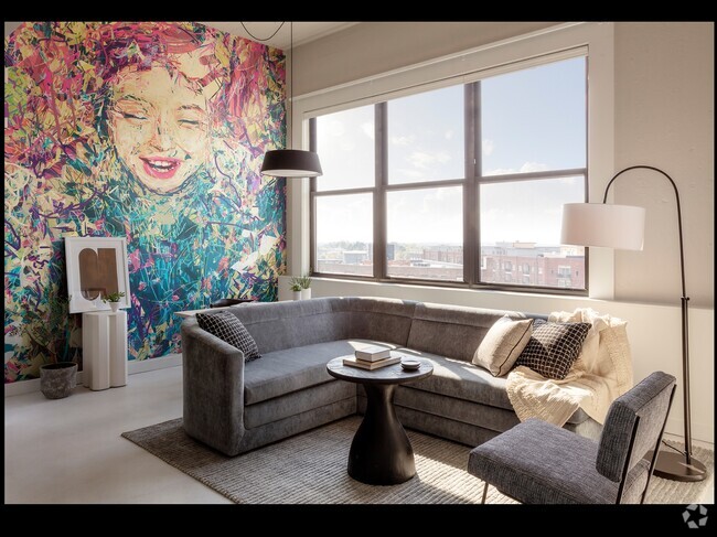 Living Room with a View - Lofts at Centennial Yards South