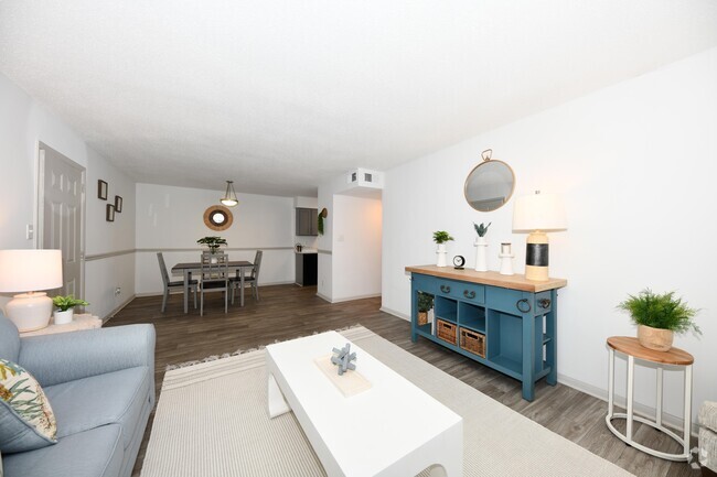 Living Room with Hardwood Style Flooring - The Abigail