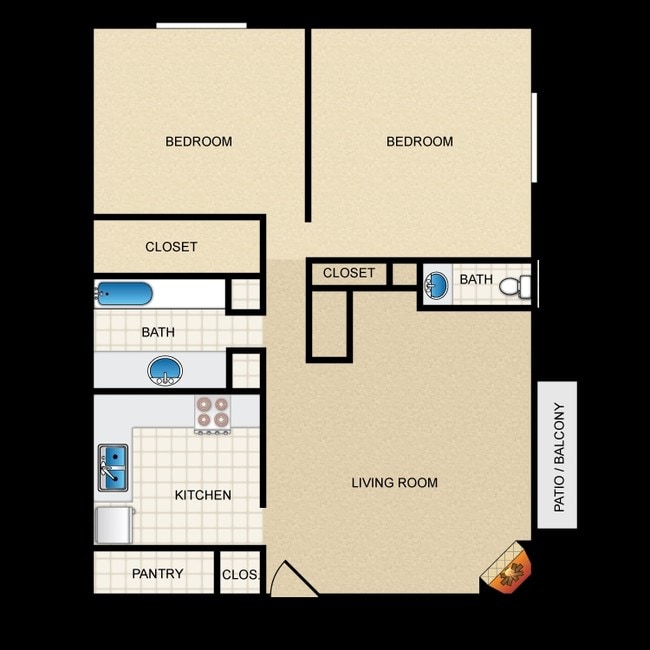 2BR/1.5 BA - Lakeside Village