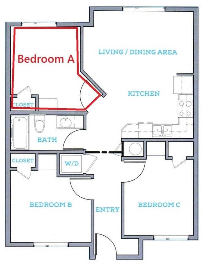 Bedroom A available to lease - The Arcade