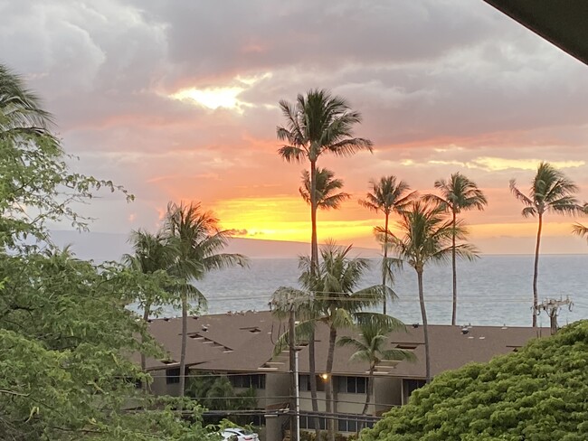 Sunset over Lanai from outside front - 3706 Lower Honoapiilani Rd