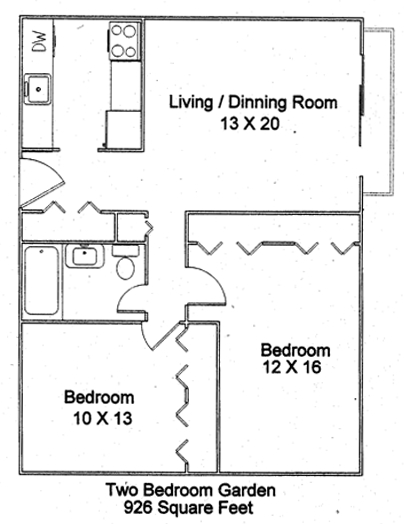 2BR/1BA - The Oaks Apartments