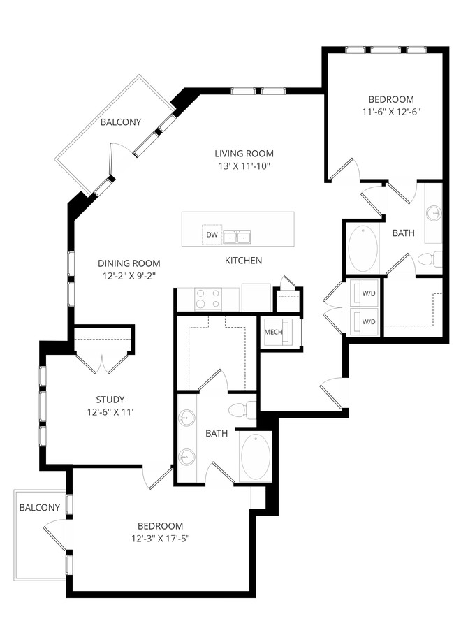 Floorplan - The Crosby at the Brickyard Apartment Homes