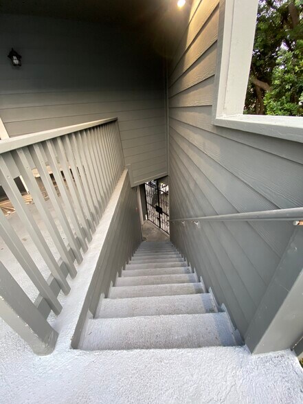 Locked iron gate and steps to 443 Willow - 443 Willow Ave