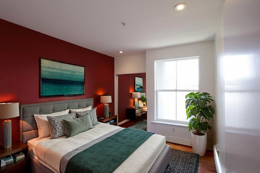 Bedroom. Please note this is a digitally staged photo - 371 30th St