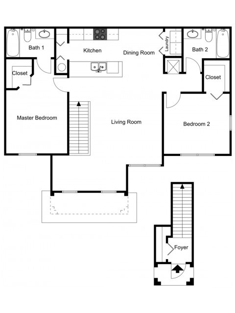 Oleander with Sunroom - Two Bedroom, Two Bath, 2nd Floor - Walker Woods