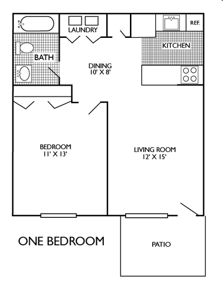 1BR/1BA - London Village Apartments