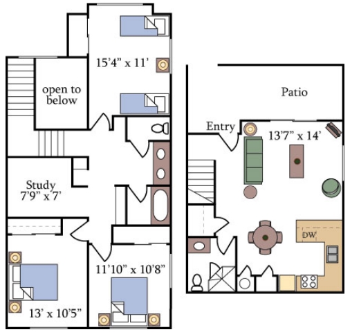 3BR/2BA - Fountain Circle Townhomes