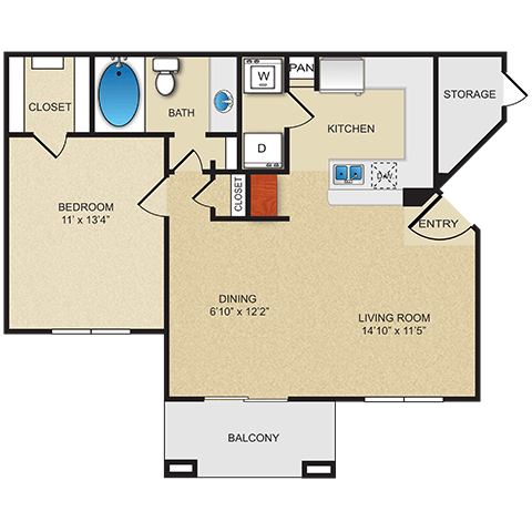Floorplan - The Clairborne Apartment Homes