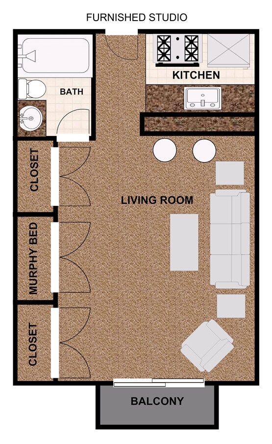 Studio- 0BR/1BA - The Embassy