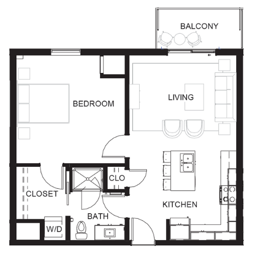 1 Bedroom 1 Bathroom - The Station Lofts