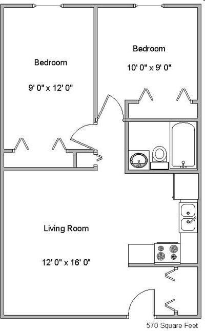 2BR/1BA - Riverwood