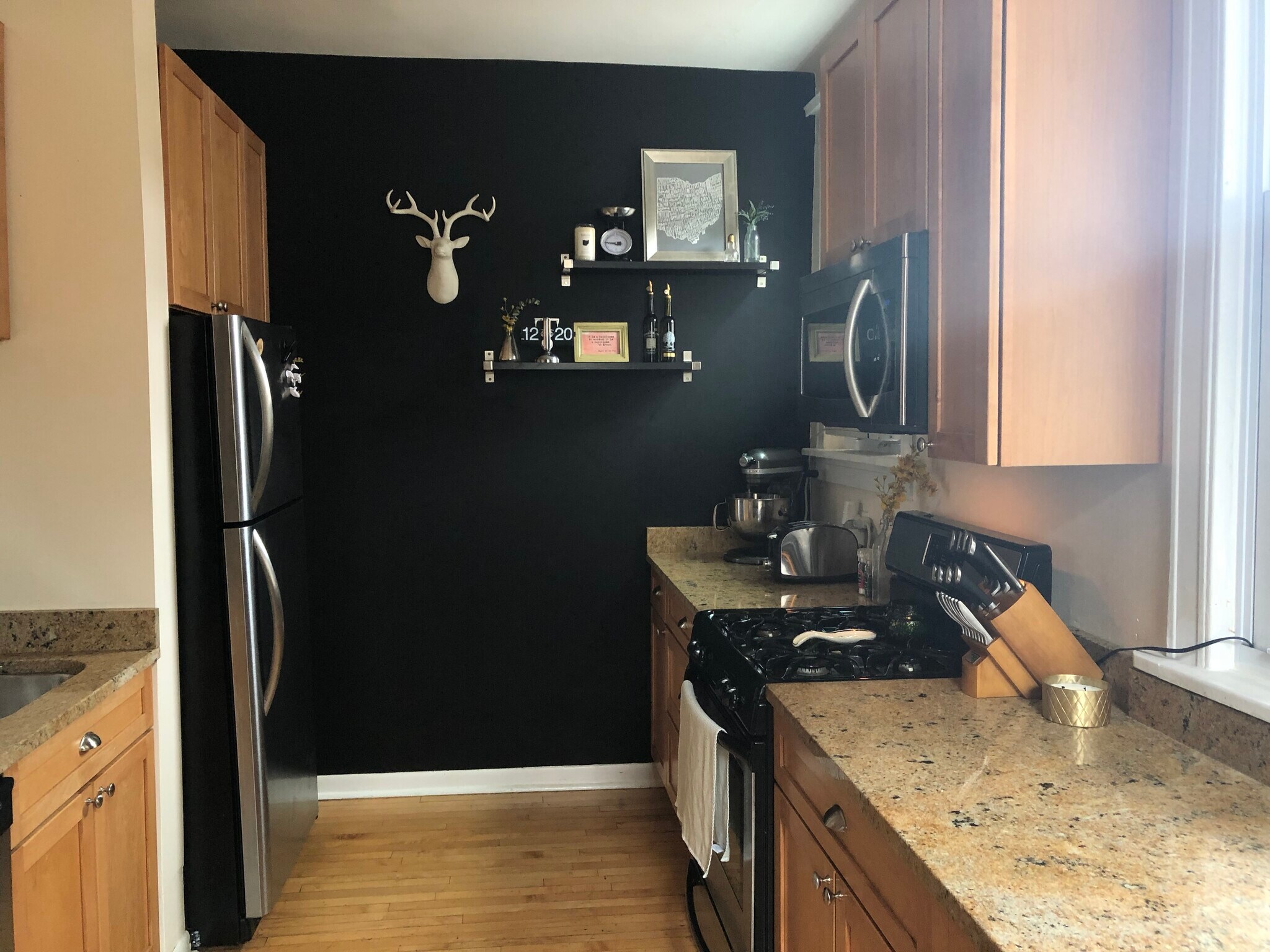 Kitchen with dishwasher, 42 inch maple cabinets, stainless steel appliances, and granite countertops - 3654 N Janssen Ave