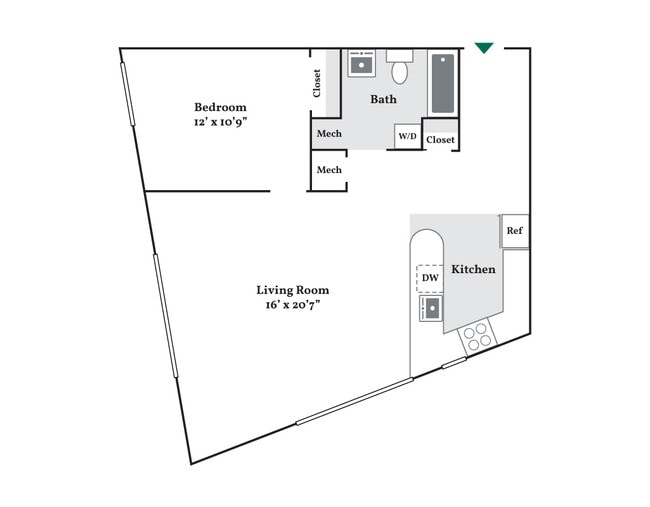 Floorplan - 4602 Canton Street Apartments