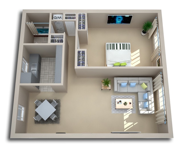 Renovated One Bedroom Floor Plans - Sunset Rock Apartments
