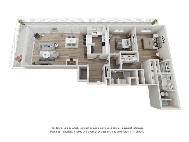 2030 Vallejo Street_Two Bedroom Two Bath Floorplan - Vallejo Street