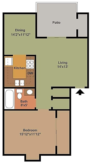 1 Bedroom.PNG - Siegen Calais Apartments