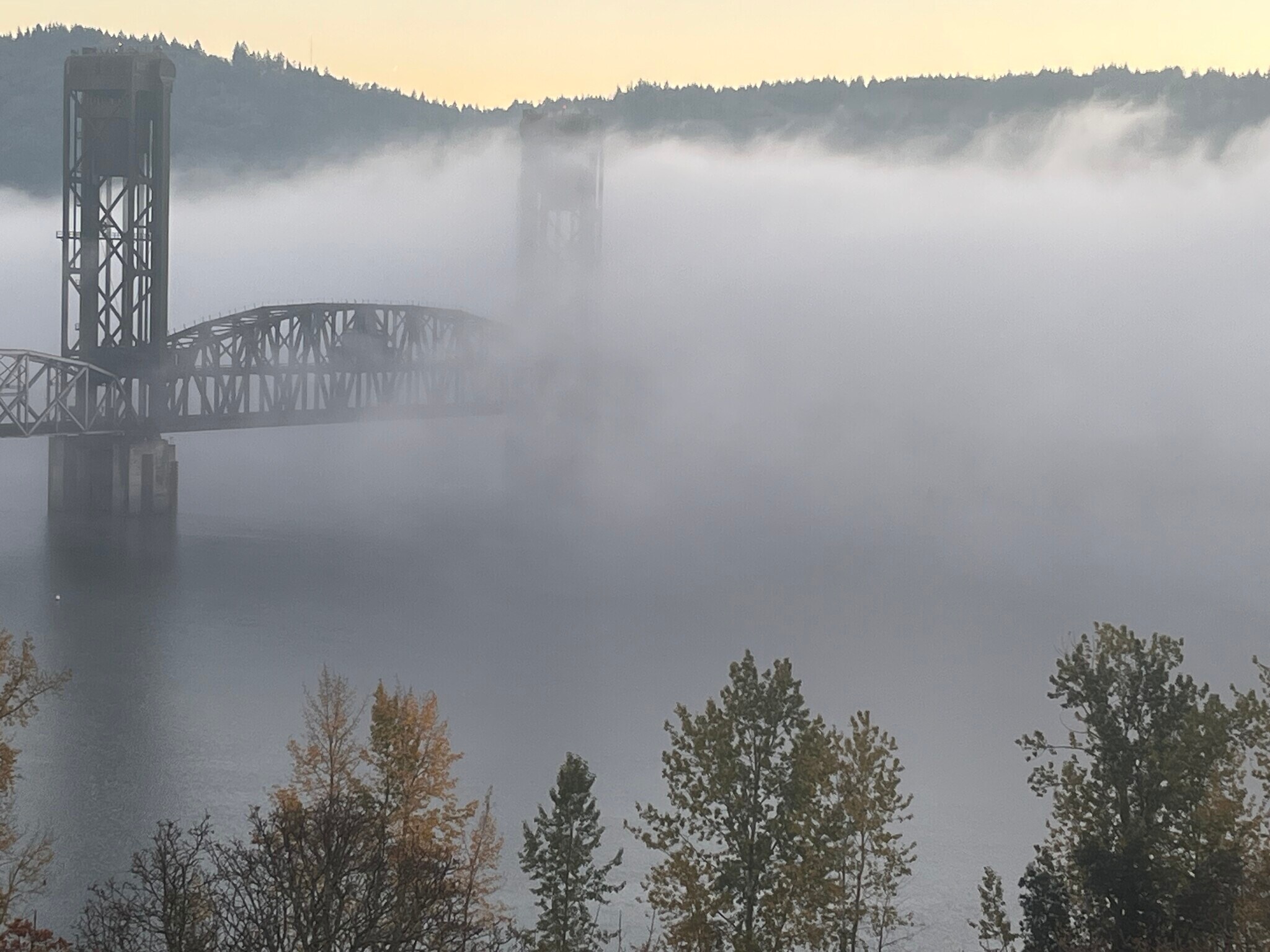 Foggy morning over Willamette Cove (photo taken from the deck) - 7511 N Edgewater Ave