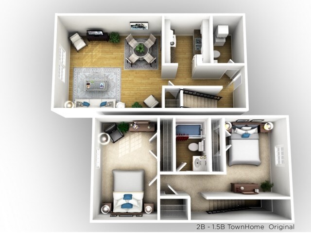 Two Bedroom 1.5 Bath Townhome - Lorna Place
