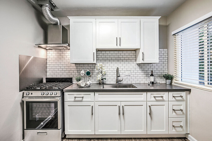 The Island Apartments kitchen with appliances - The Island Apartments