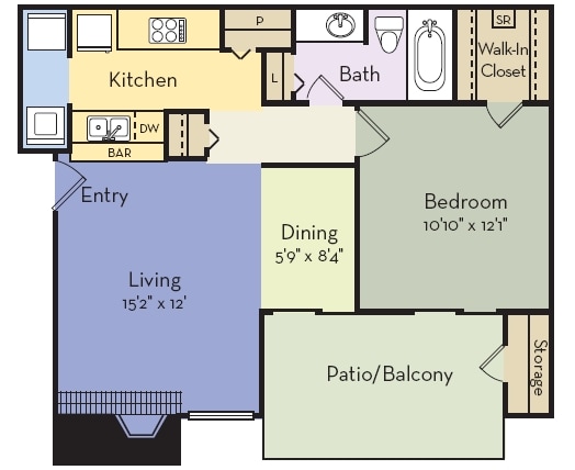 1BR/1BA - Oak Ridge Apartments