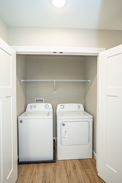 Laundry area with washer/dryer available to rent as needed - 110 Sierra Cir