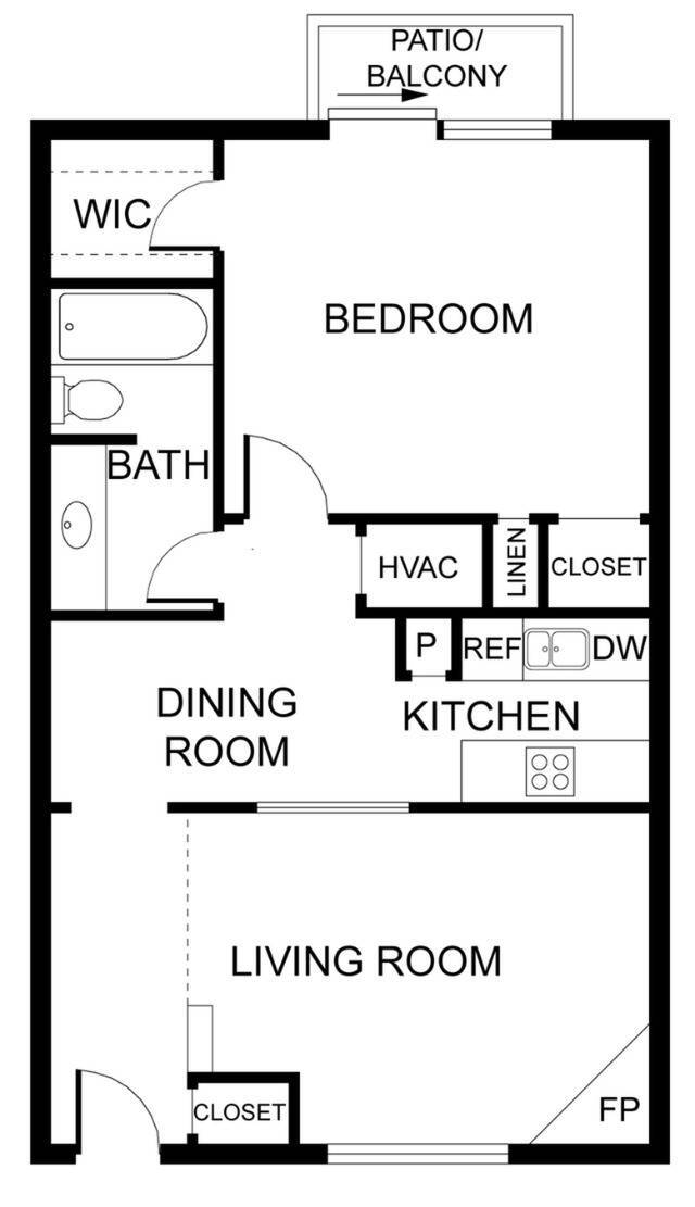 1 Bedroom x 1 Bathroom - 840SF - 10FA10 - Vines at Eleanor