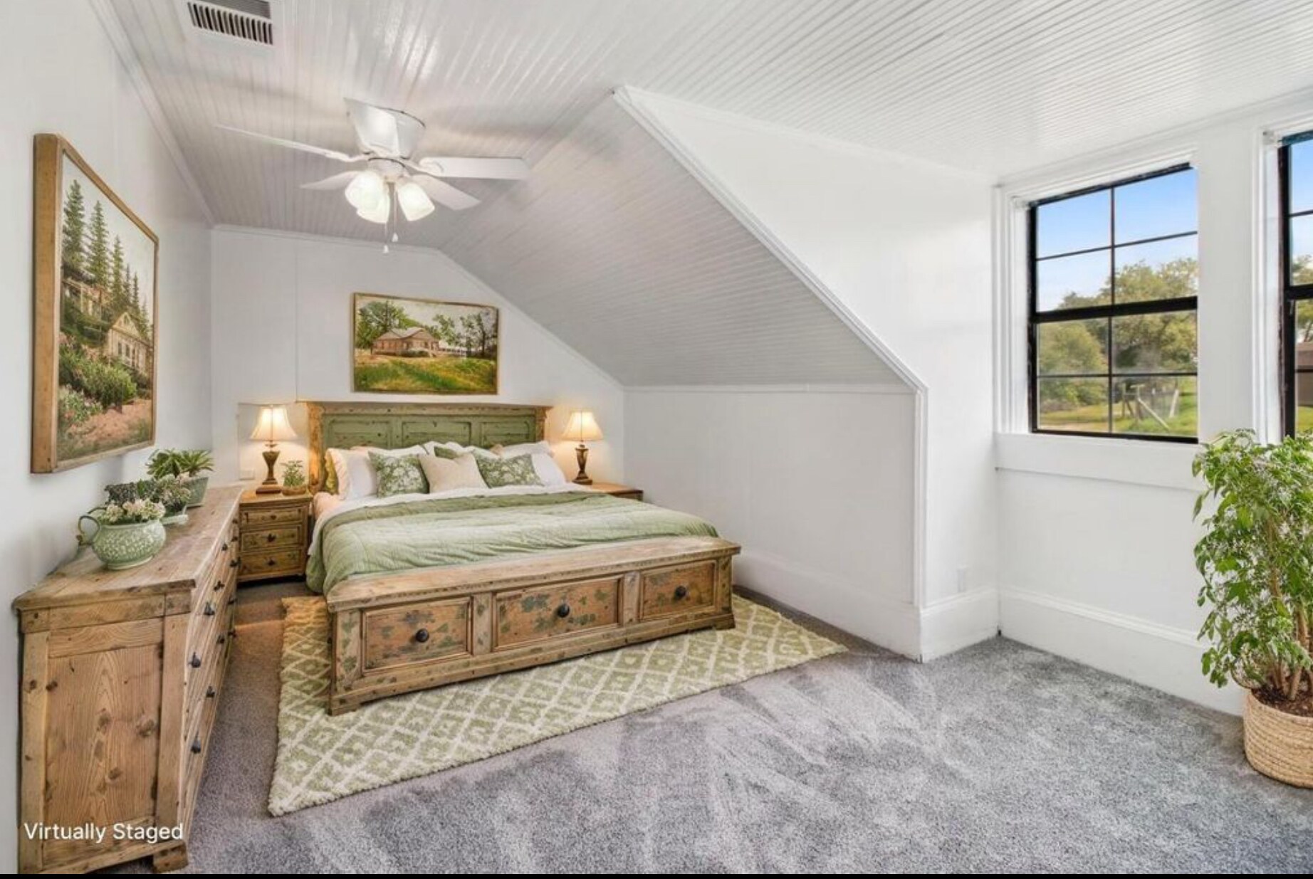 Unit A virtually staged bedroom 1 - 18490 Empire St