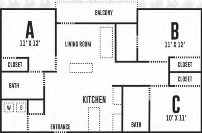 3BR/2BA - District Lofts