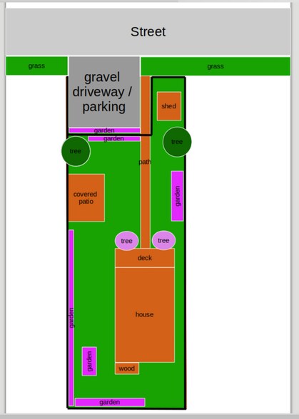 Approximate property layout - 3842 Idaho St